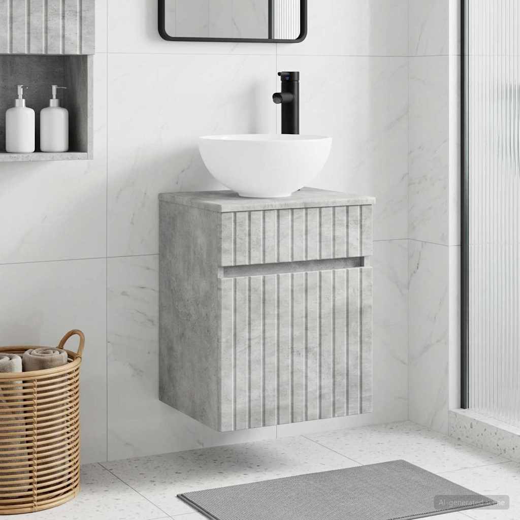Wall-mounted Sink Vanity Concrete Grey 39 x 41 x 64.5 cm