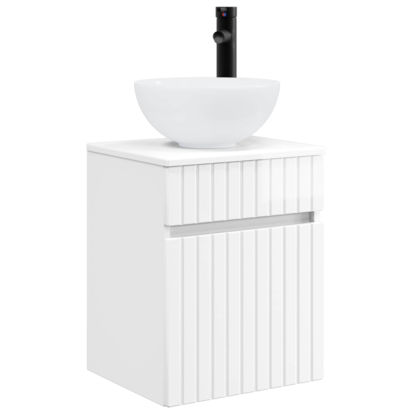 Wall-mounted Sink Vanity High Gloss White 39 x 41 x 64.5 cm