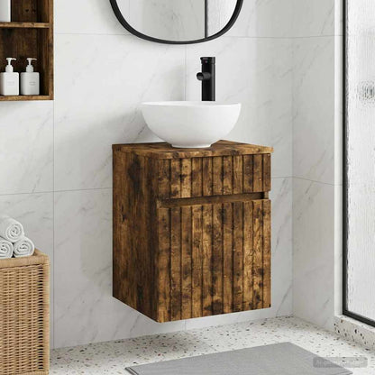 Wall-mounted Sink Vanity Smoked Oak 39 x 41 x 64.5 cm