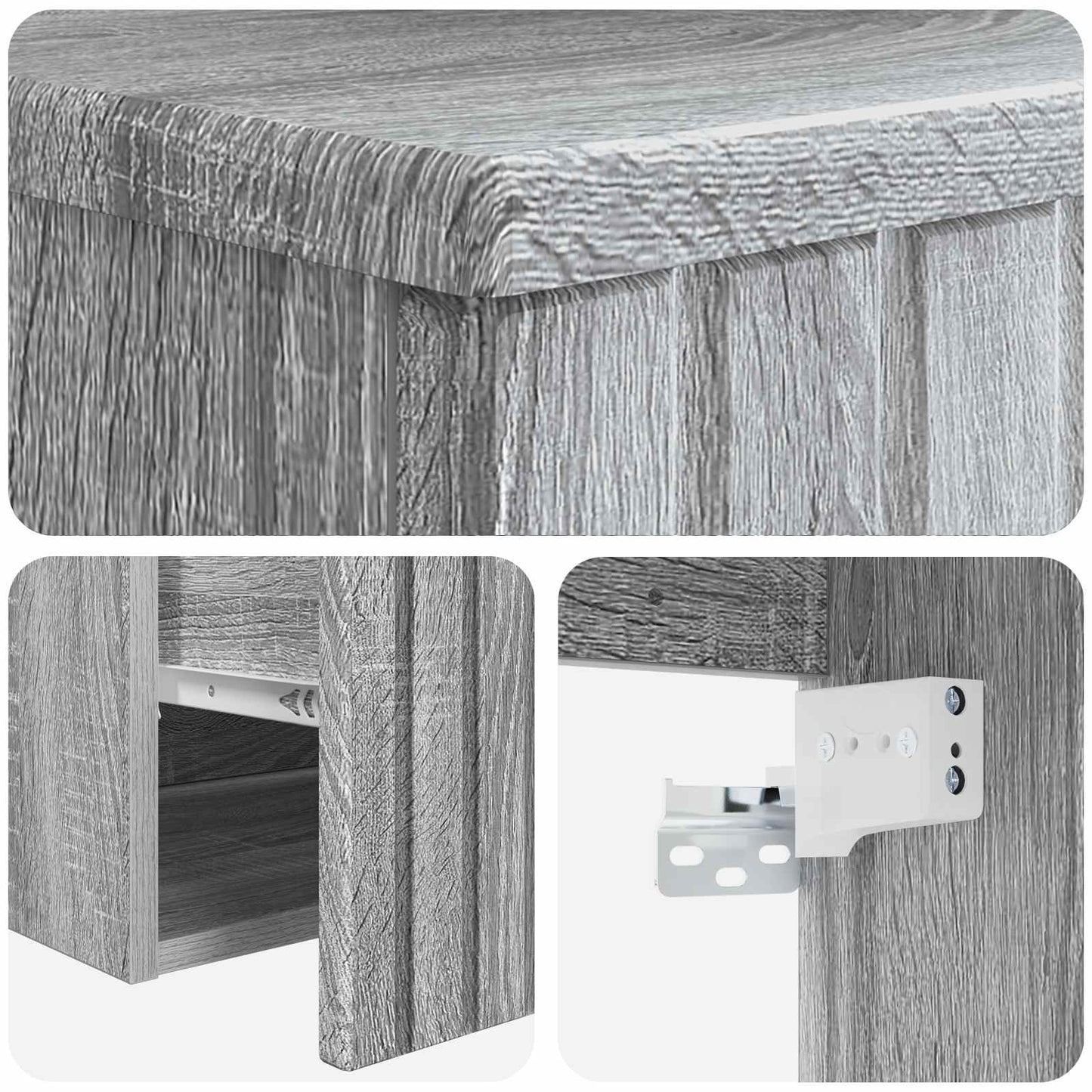 Wall-mounted Sink Vanity Grey Sonoma 39 x 41 x 64.5 cm