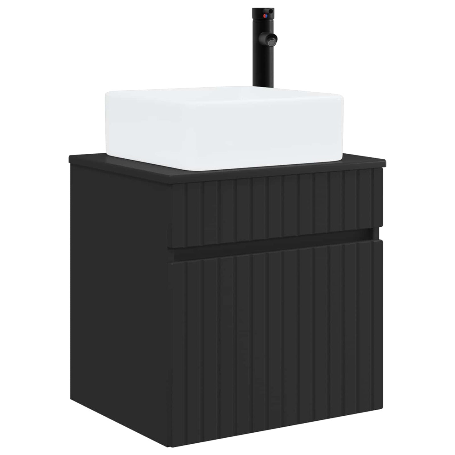 Wall-mounted Sink Vanity Black 49 x 41 x 63 cm Engineered Wood