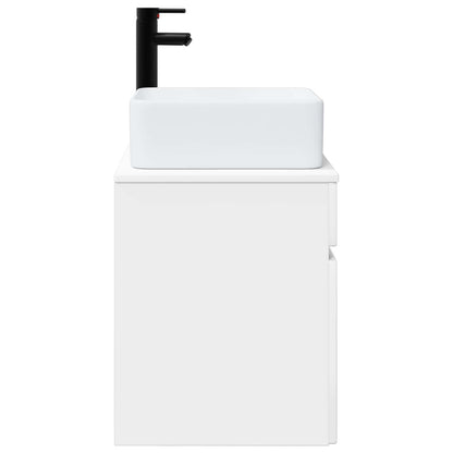 Wall-mounted Sink Vanity High Gloss White 49 x 41 x 63 cm