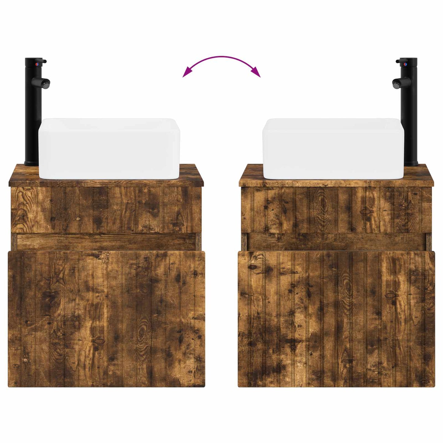 Wall-mounted Sink Vanity Smoked Oak 49 x 41 x 63 cm