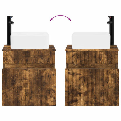 Wall-mounted Sink Vanity Smoked Oak 49 x 41 x 63 cm