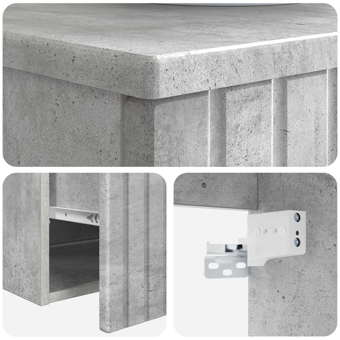 Wall-mounted Sink Vanity Concrete Grey 39 x 41 x 62.5 cm