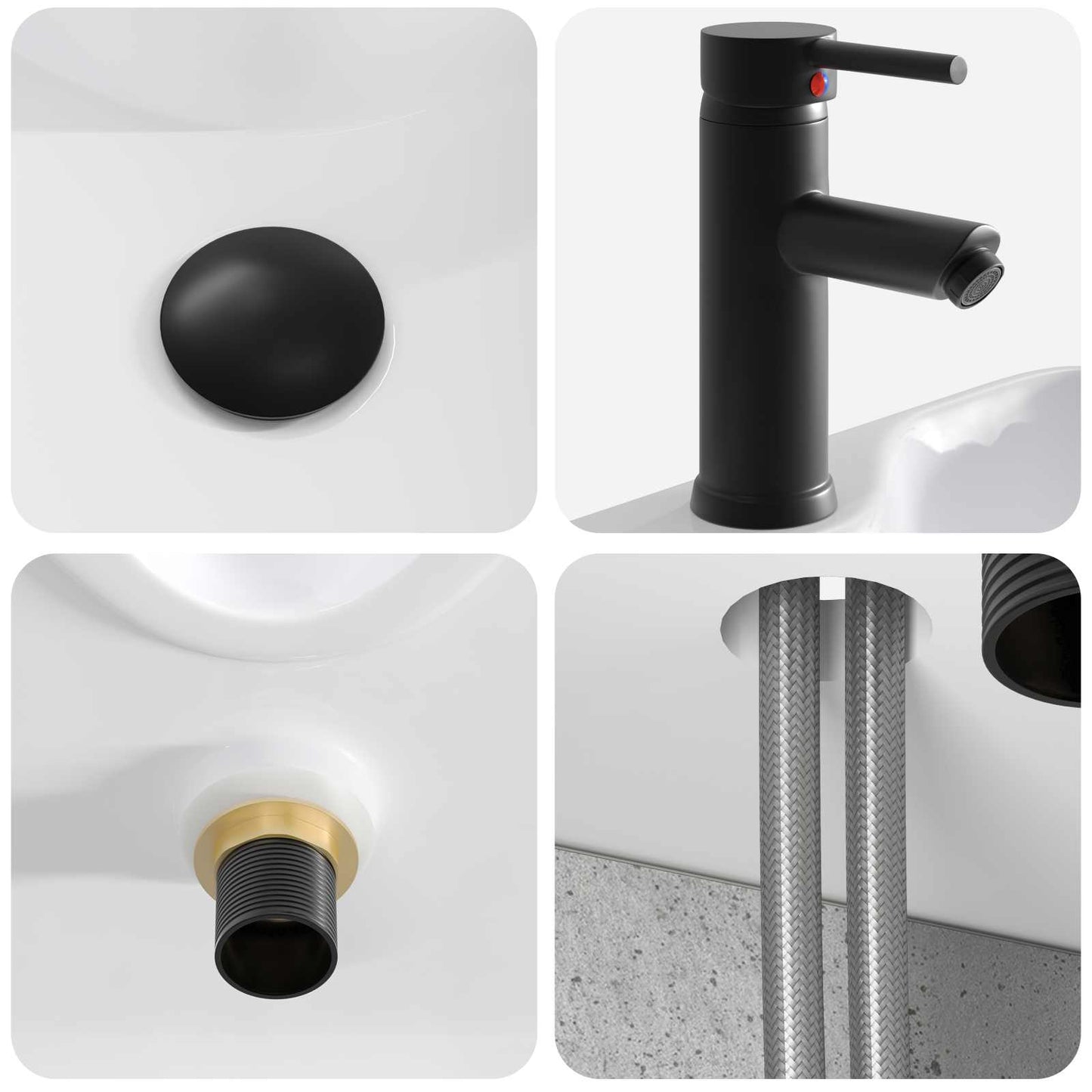 Wall-mounted Sink Vanity Concrete Grey 39 x 41 x 62.5 cm