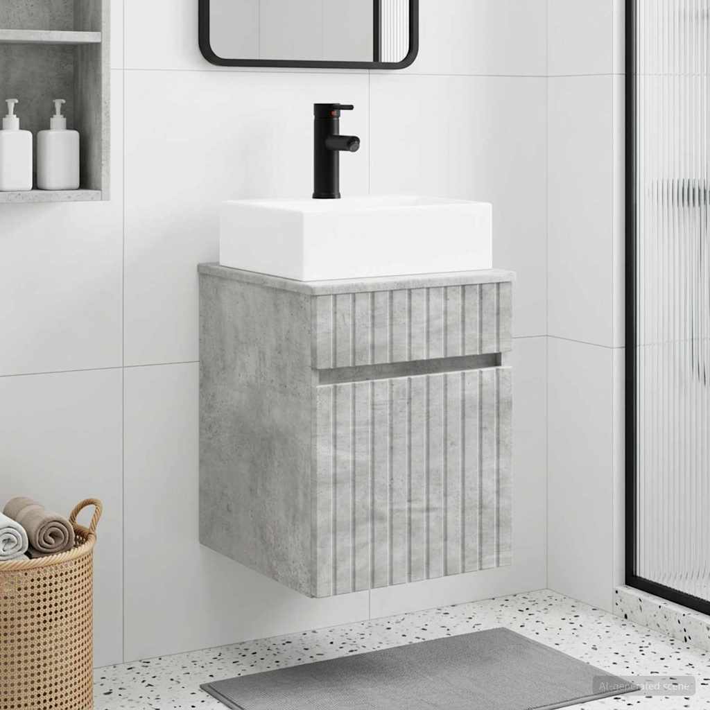 Wall-mounted Sink Vanity Concrete Grey 39 x 41 x 62.5 cm