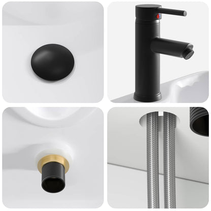 Wall-mounted Sink Vanity High Gloss White 39 x 41 x 62.5 cm