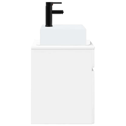 Wall-mounted Sink Vanity High Gloss White 39 x 41 x 62.5 cm