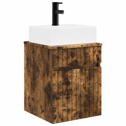 Wall-mounted Sink Vanity Smoked Oak 39 x 41 x 62.5 cm