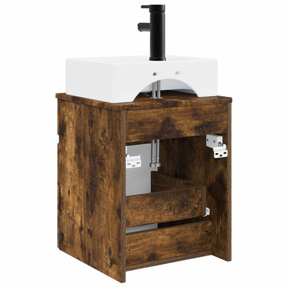 Wall-mounted Sink Vanity Smoked Oak 39 x 41 x 62.5 cm