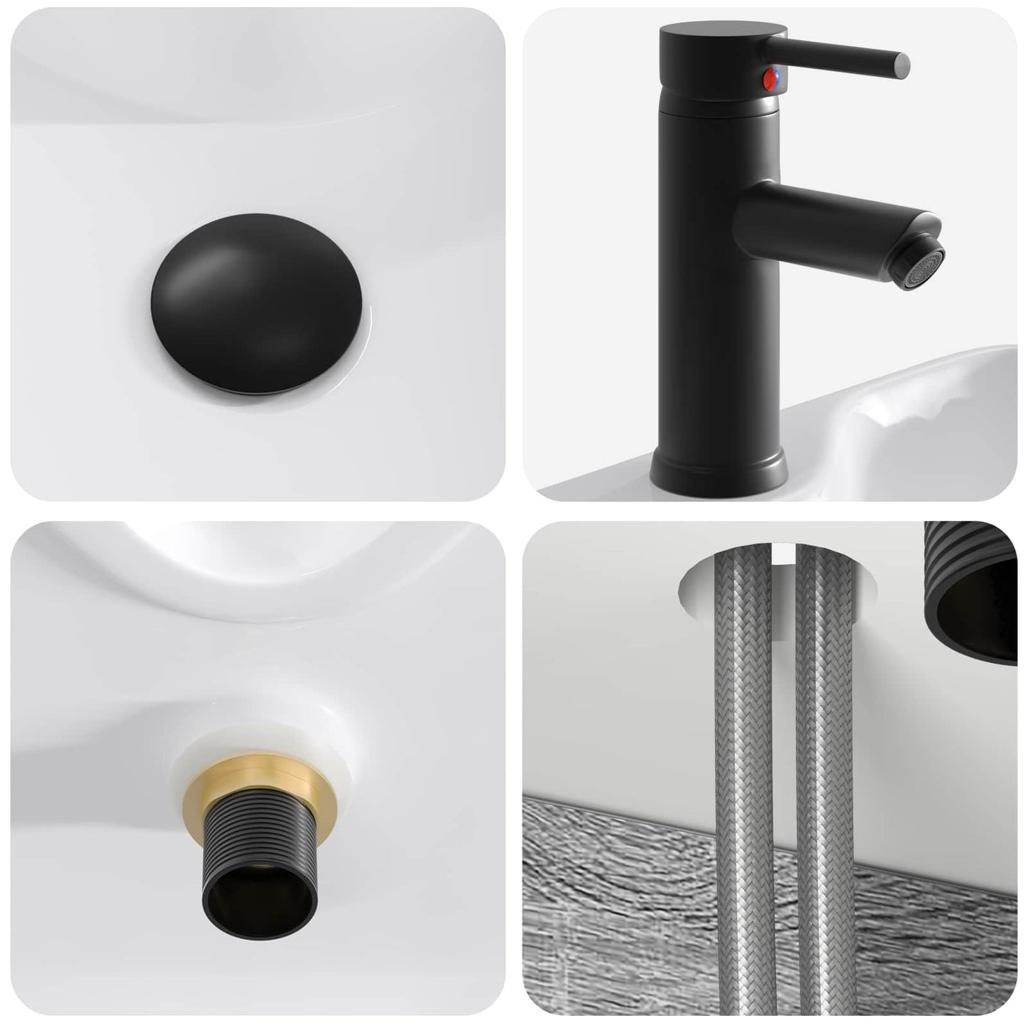 Wall-mounted Sink Vanity Grey Sonoma 39 x 41 x 62.5 cm