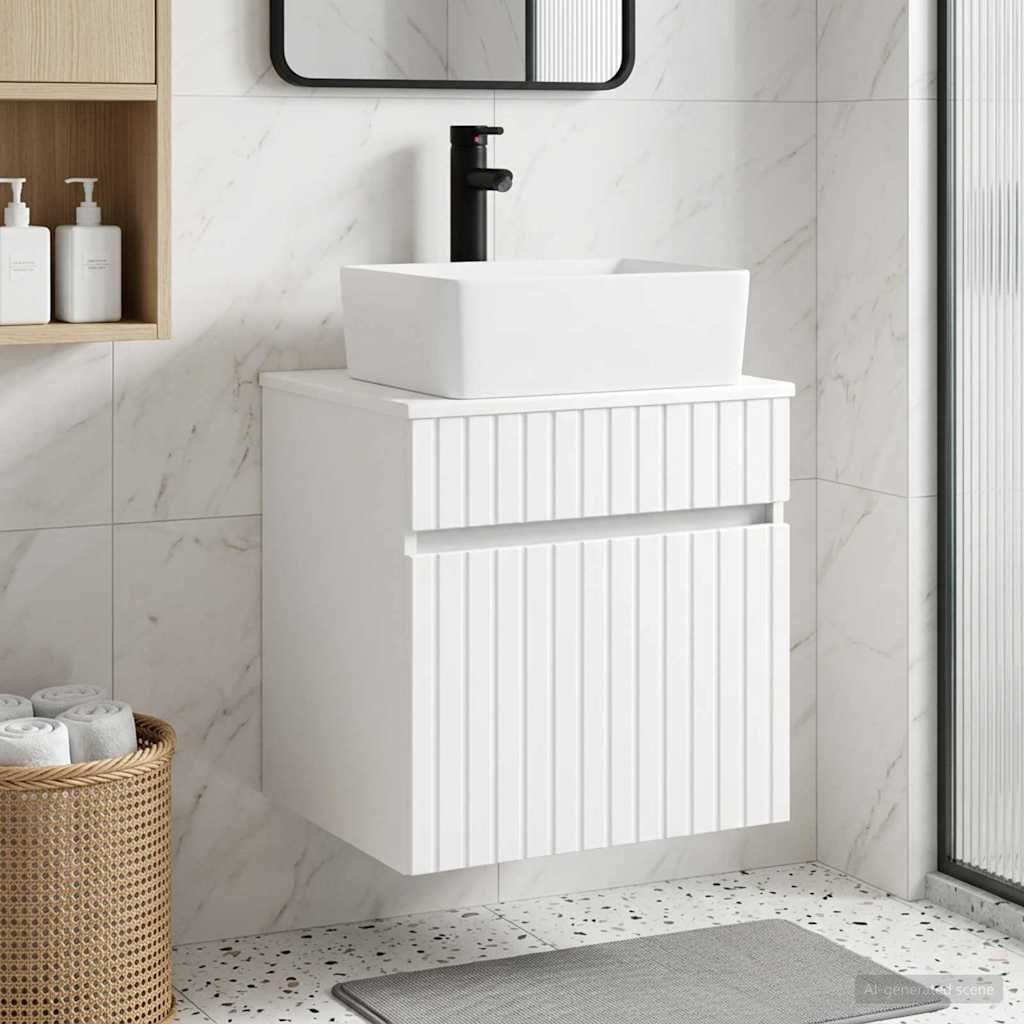Wall-mounted Sink Vanity White 49 x 41 x 63 cm Engineered Wood