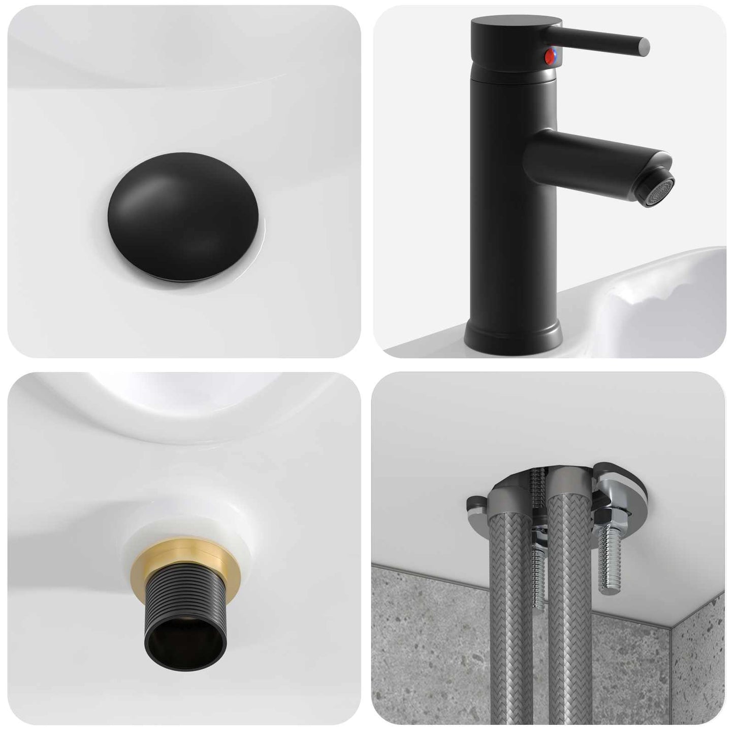 Wall-mounted Sink Vanity Concrete Grey 49 x 41 x 63 cm