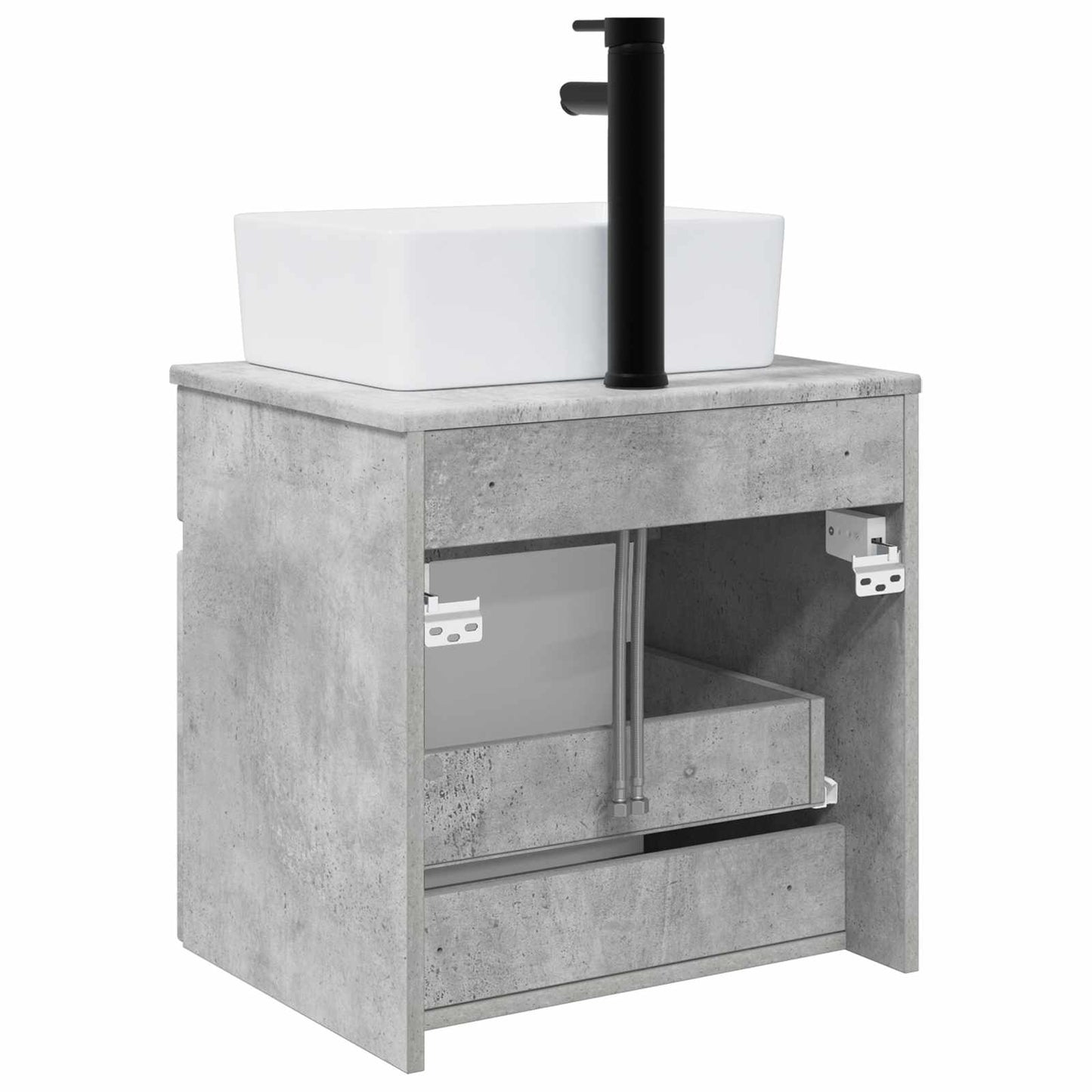 Wall-mounted Sink Vanity Concrete Grey 49 x 41 x 63 cm