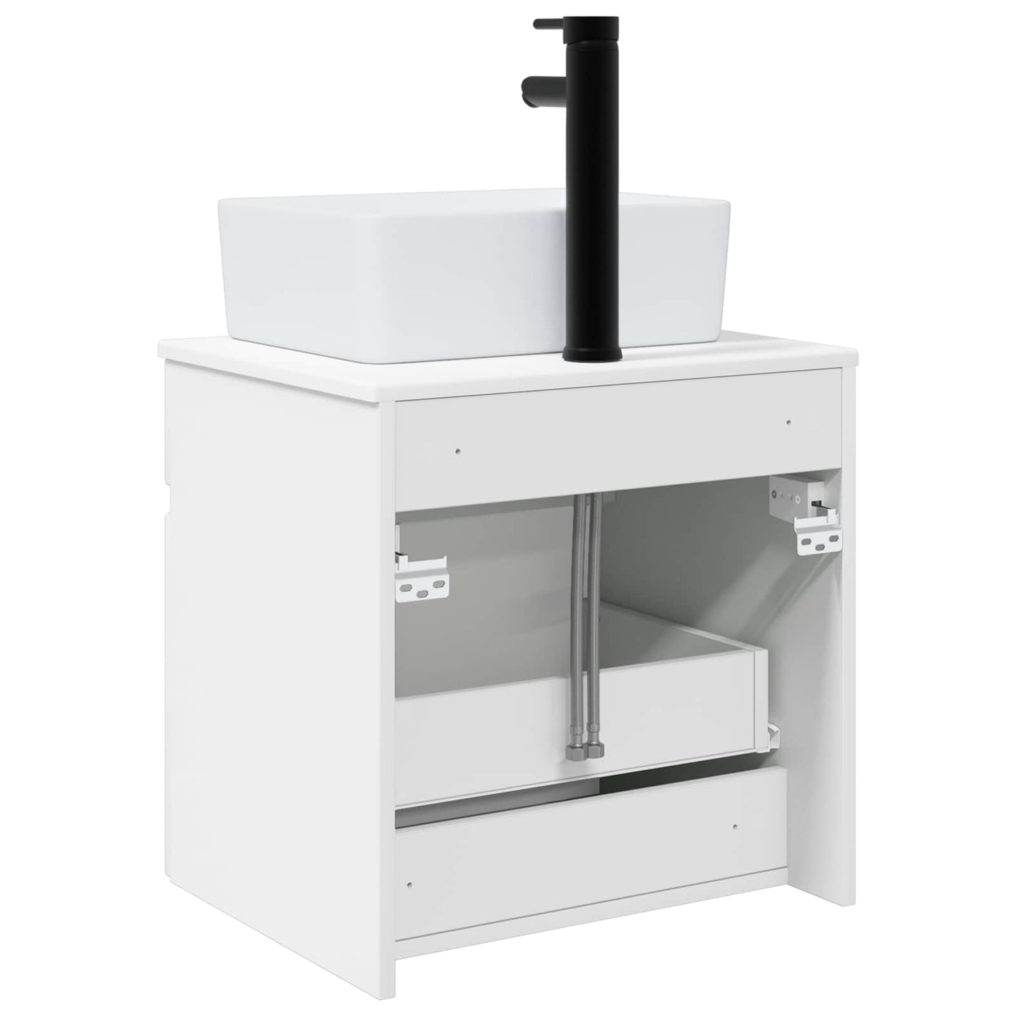 Wall-mounted Sink Vanity High Gloss White 49 x 41 x 63 cm