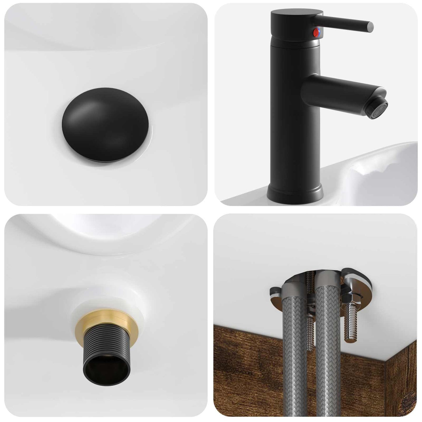 Wall-mounted Sink Vanity Smoked Oak 49 x 41 x 63 cm