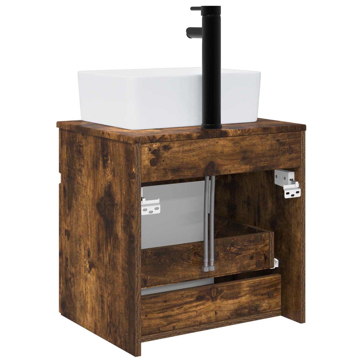 Wall-mounted Sink Vanity Smoked Oak 49 x 41 x 63 cm