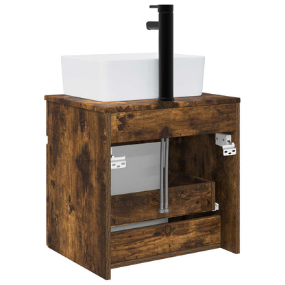 Wall-mounted Sink Vanity Smoked Oak 49 x 41 x 63 cm