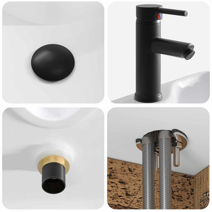 Wall-mounted Sink Vanity Old Wood 49 x 41 x 63 cm
