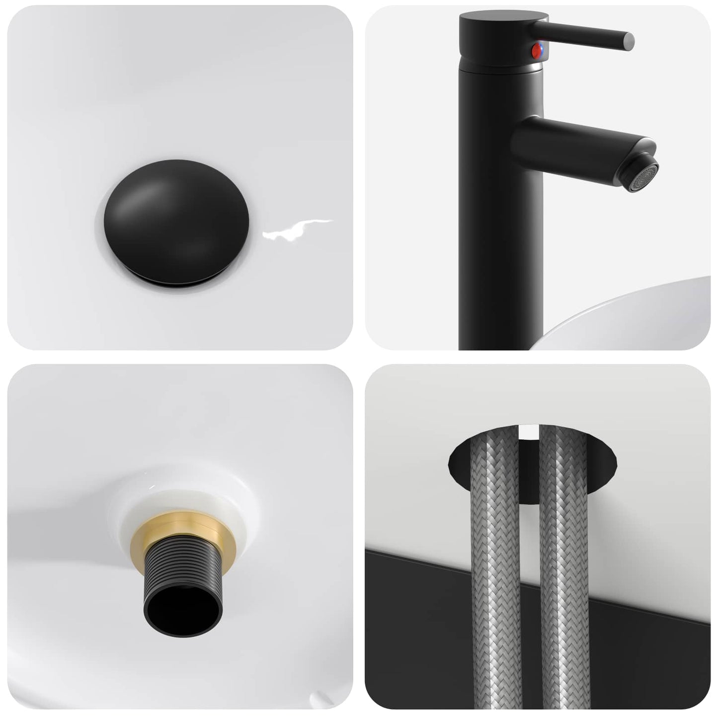 Wall-mounted Sink Vanity Black 49 x 44.5 x 65 cm
