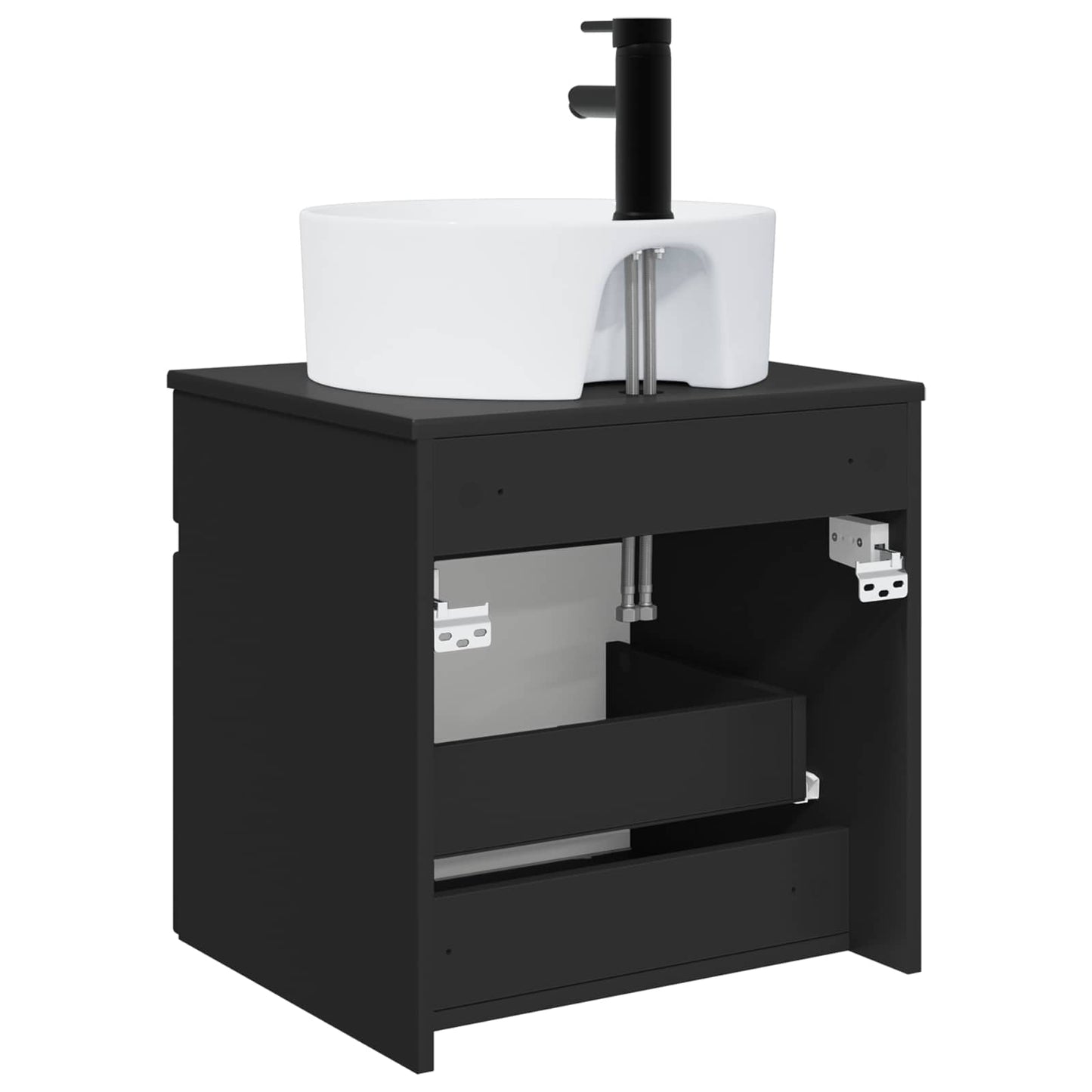 Wall-mounted Sink Vanity Black 49 x 44.5 x 65 cm