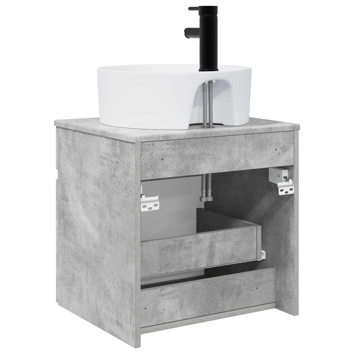 Wall-mounted Sink Vanity Concrete Grey 49 x 44.5 x 65 cm