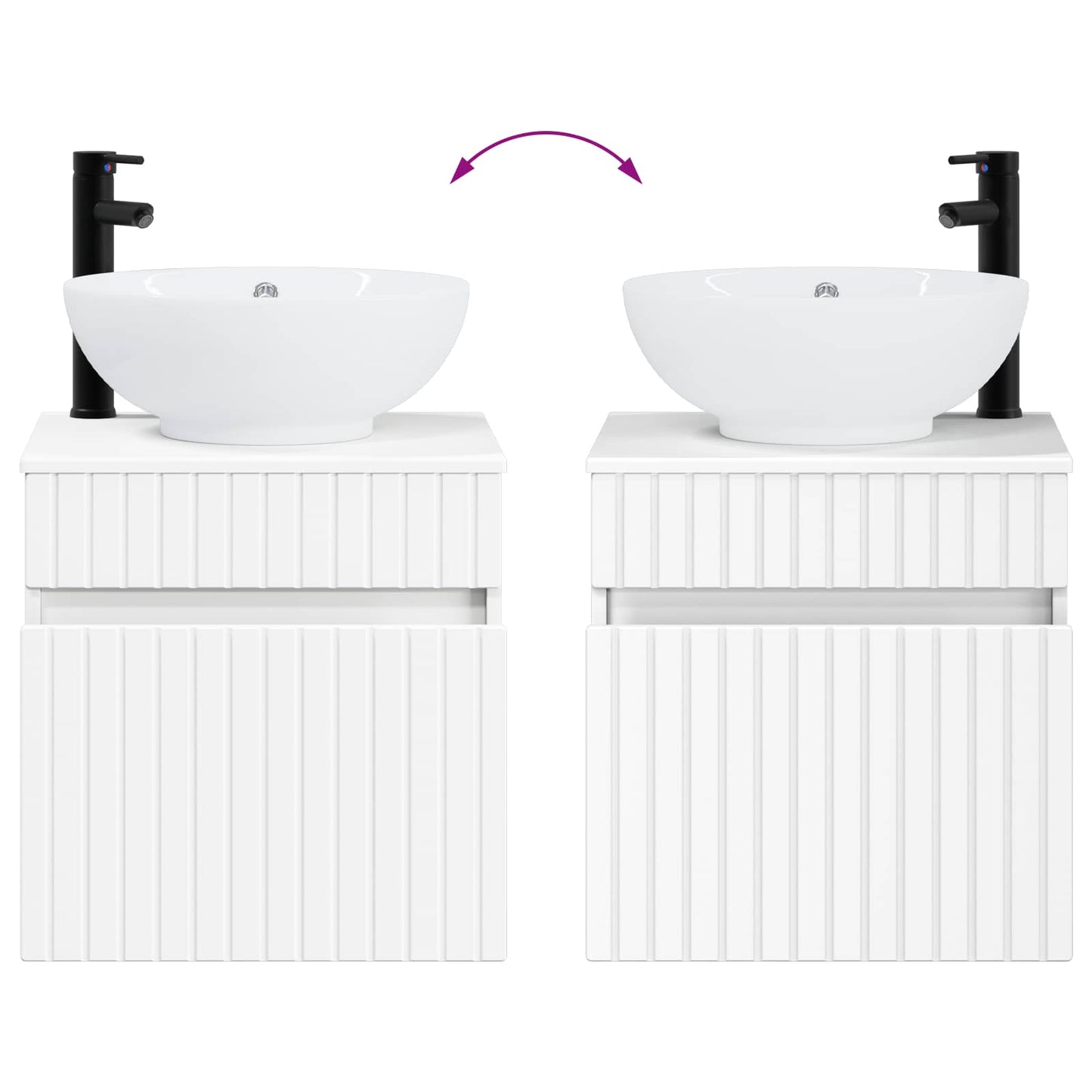 Wall-mounted Sink Vanity White 49 x 44.5 x 66.5 cm
