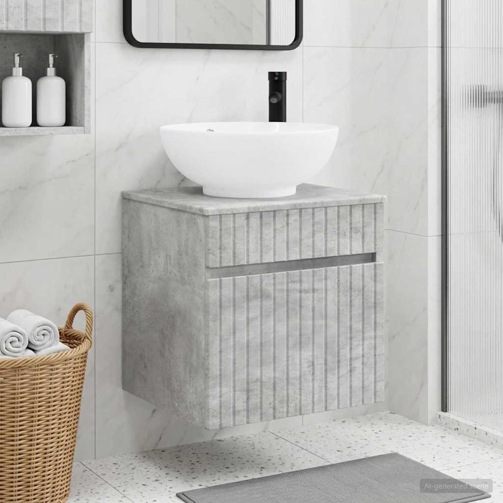 Wall-mounted Sink Vanity Concrete Grey 49 x 44.5 x 66.5 cm