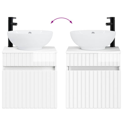 Wall-mounted Sink Vanity High Gloss White 49 x 44.5 x 66.5 cm