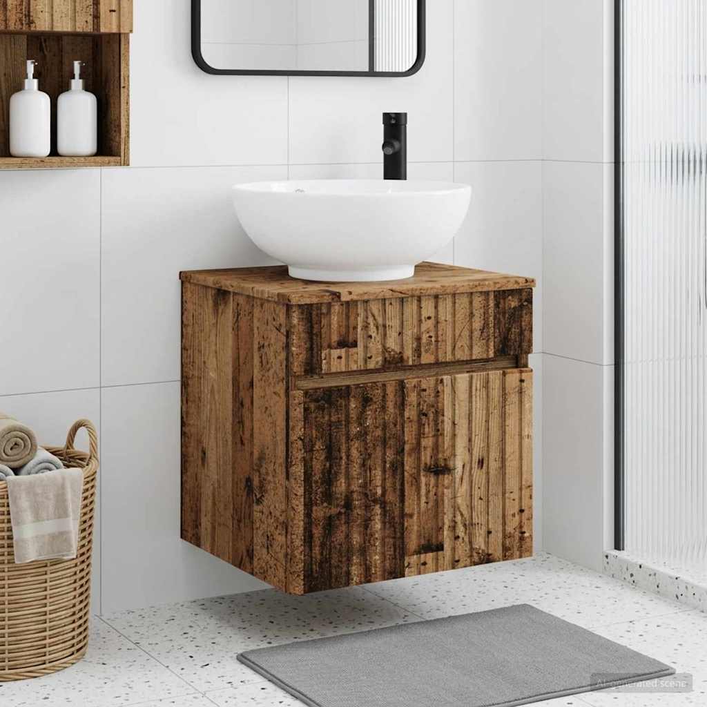 Wall-mounted Sink Vanity Old Wood 49 x 44.5 x 66.5 cm