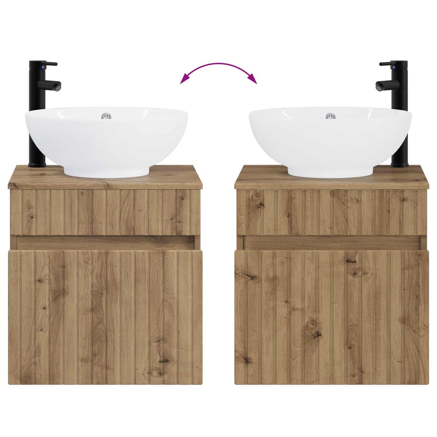Wall-mounted Sink Vanity Artisan Oak 49 x 44.5 x 66.5 cm