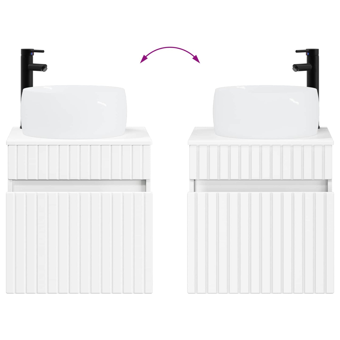 Wall-mounted Sink Vanity White 49 x 44.5 x 66 cm