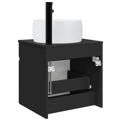 Wall-mounted Sink Vanity Black 49 x 44.5 x 66 cm