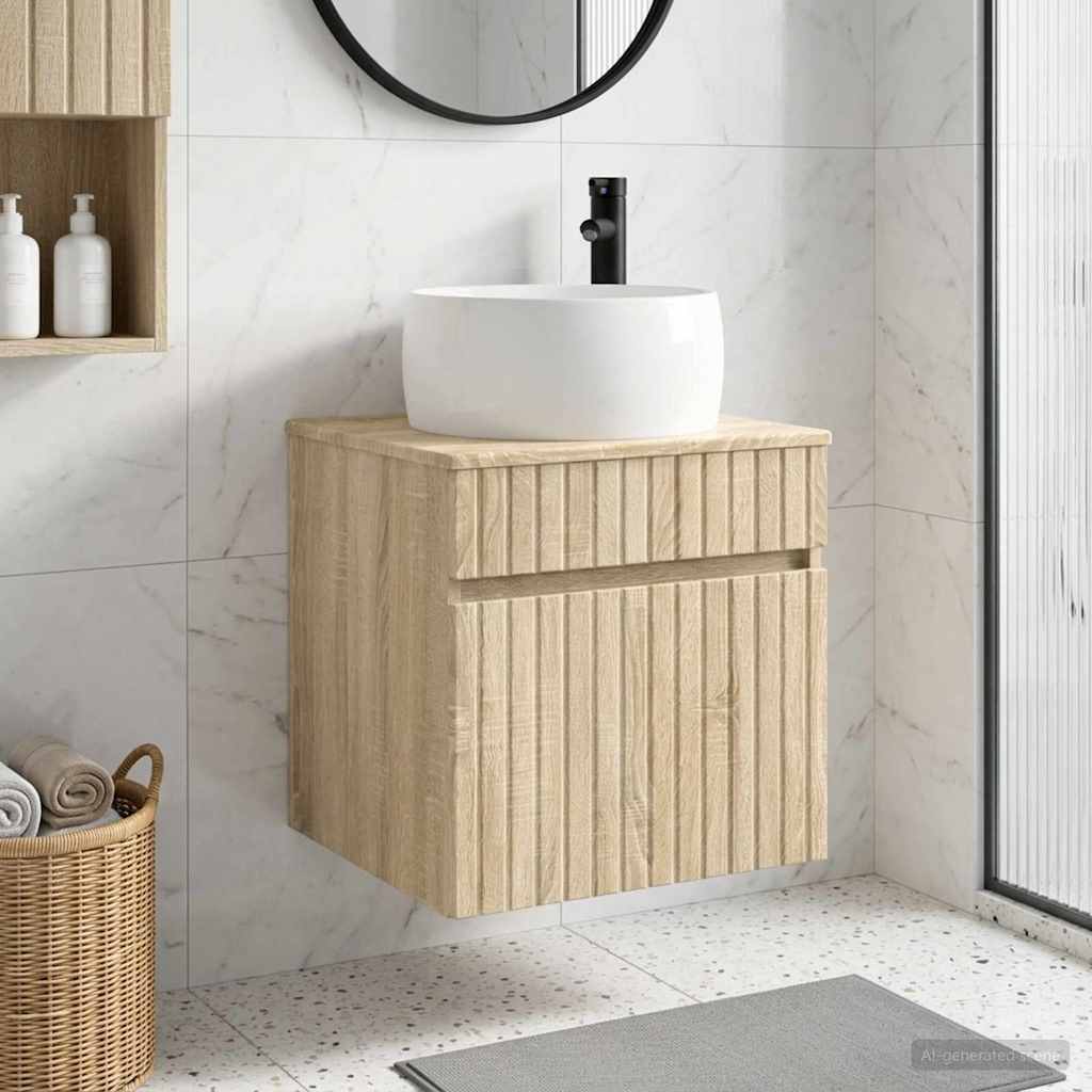 Wall-mounted Sink Vanity Sonoma Oak 49 x 44.5 x 66 cm