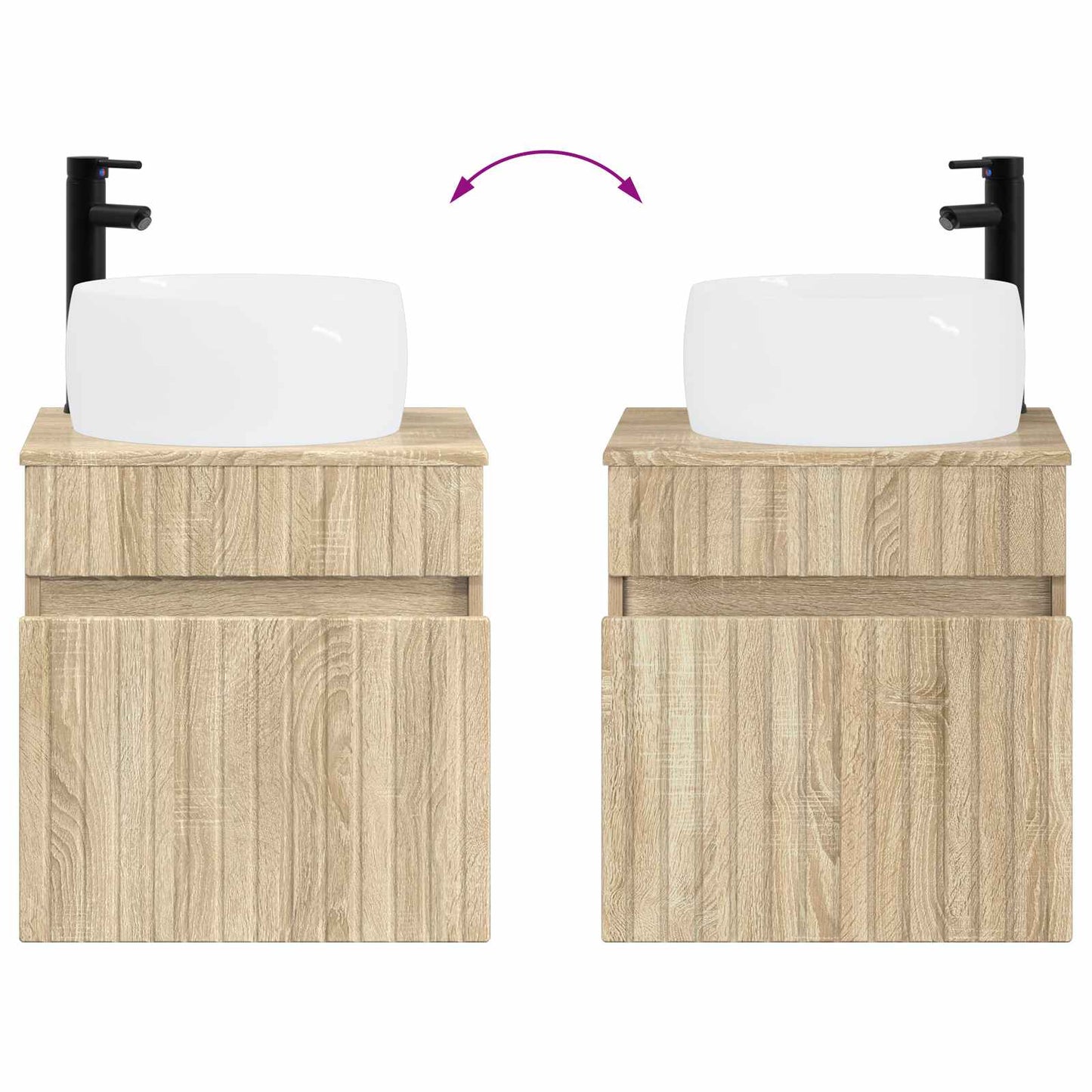 Wall-mounted Sink Vanity Sonoma Oak 49 x 44.5 x 66 cm