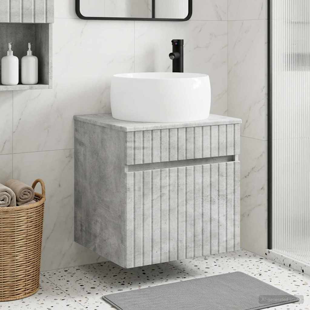 Wall-mounted Sink Vanity Concrete Grey 49 x 44.5 x 66 cm