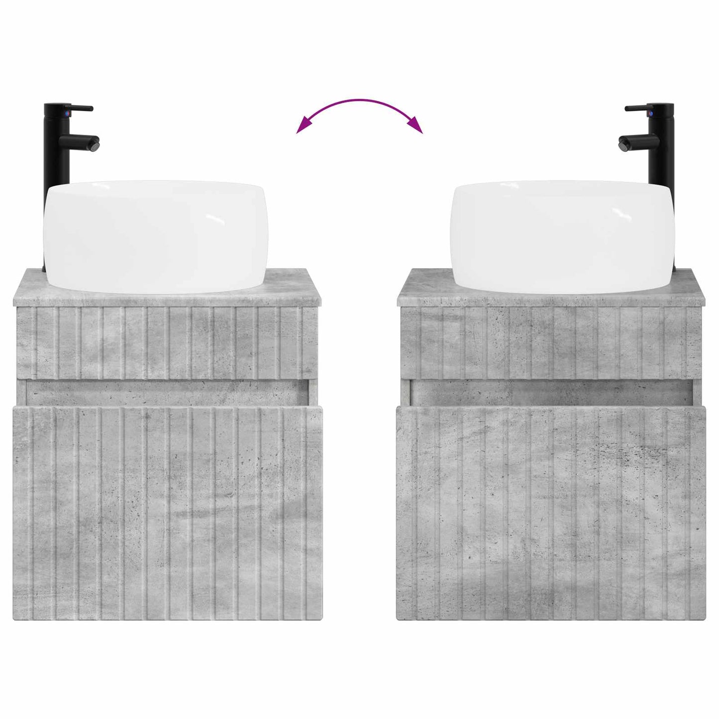 Wall-mounted Sink Vanity Concrete Grey 49 x 44.5 x 66 cm