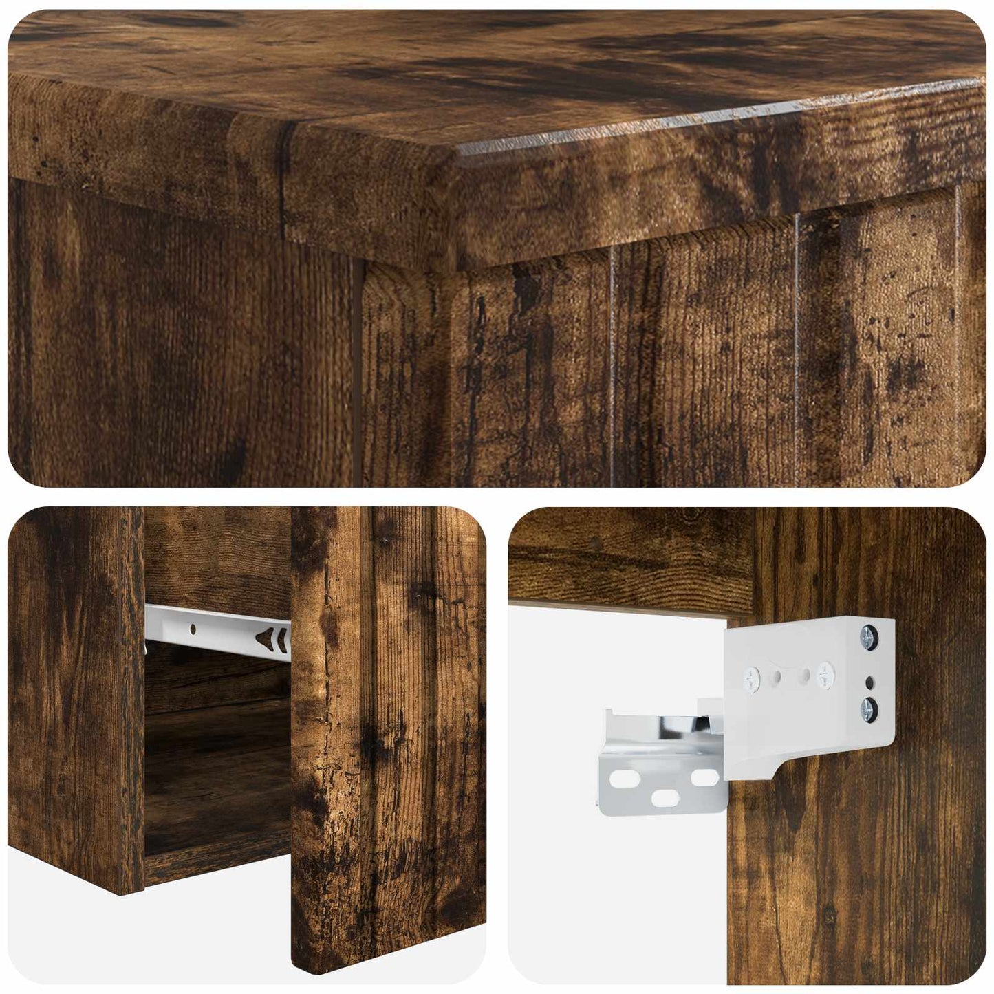 Wall-mounted Sink Vanity Smoked Oak 49 x 44.5 x 66 cm