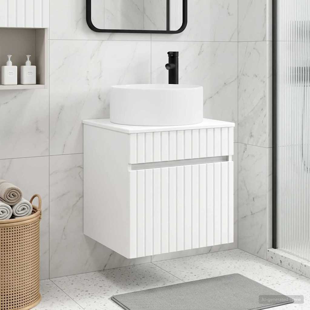 Wall-mounted Sink Vanity White 49 x 44.5 x 65.5 cm