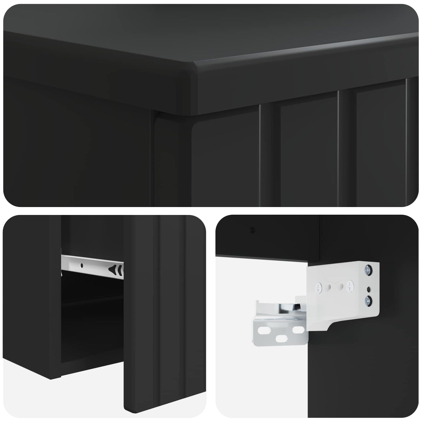 Wall-mounted Sink Vanity Black 49 x 44.5 x 65.5 cm