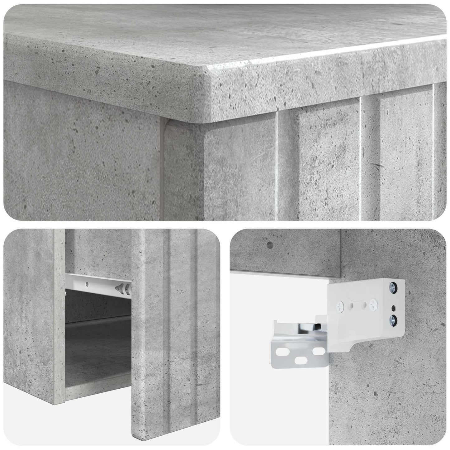Wall-mounted Sink Vanity Concrete Grey 49 x 44.5 x 65.5 cm