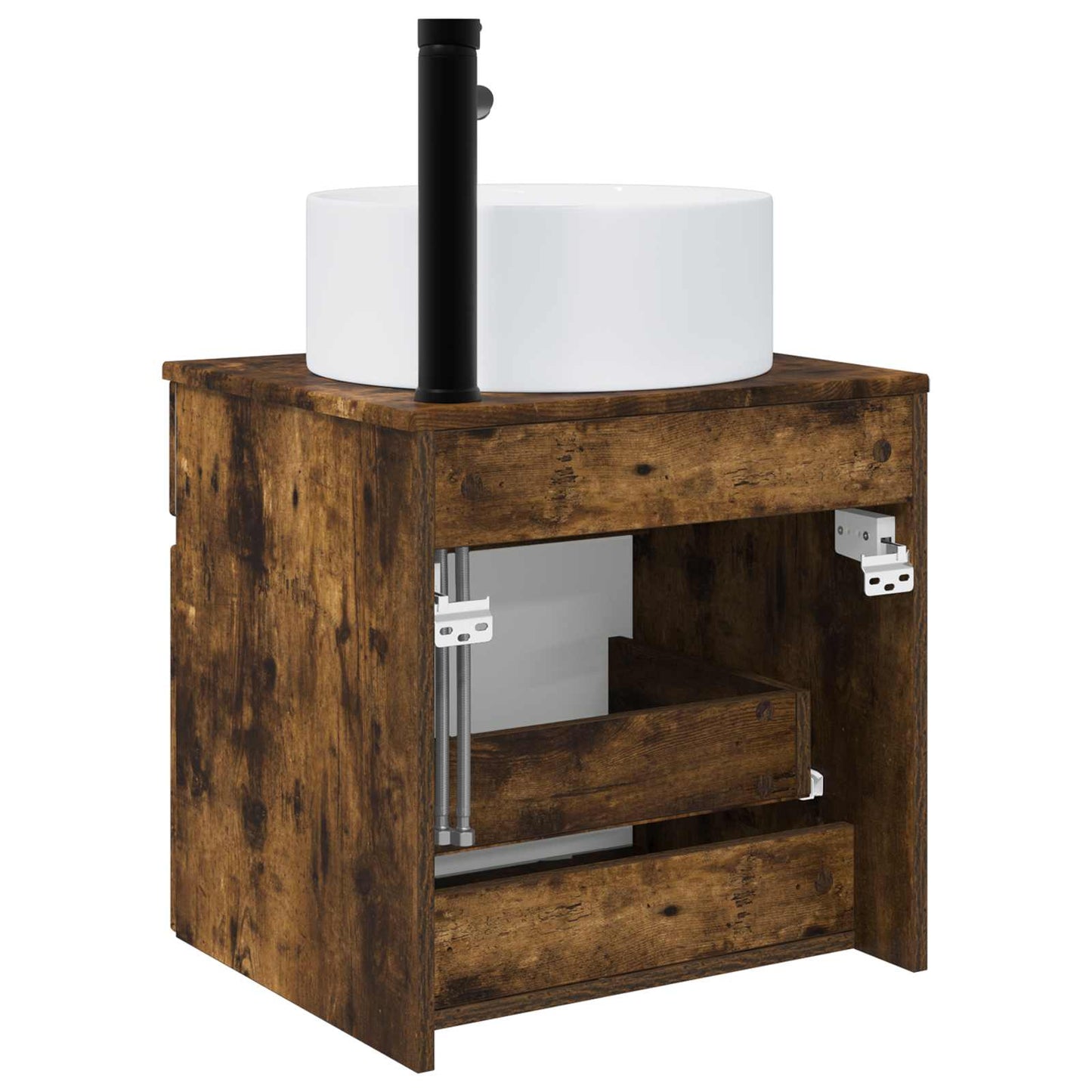 Wall-mounted Sink Vanity Smoked Oak 49 x 44.5 x 65.5 cm