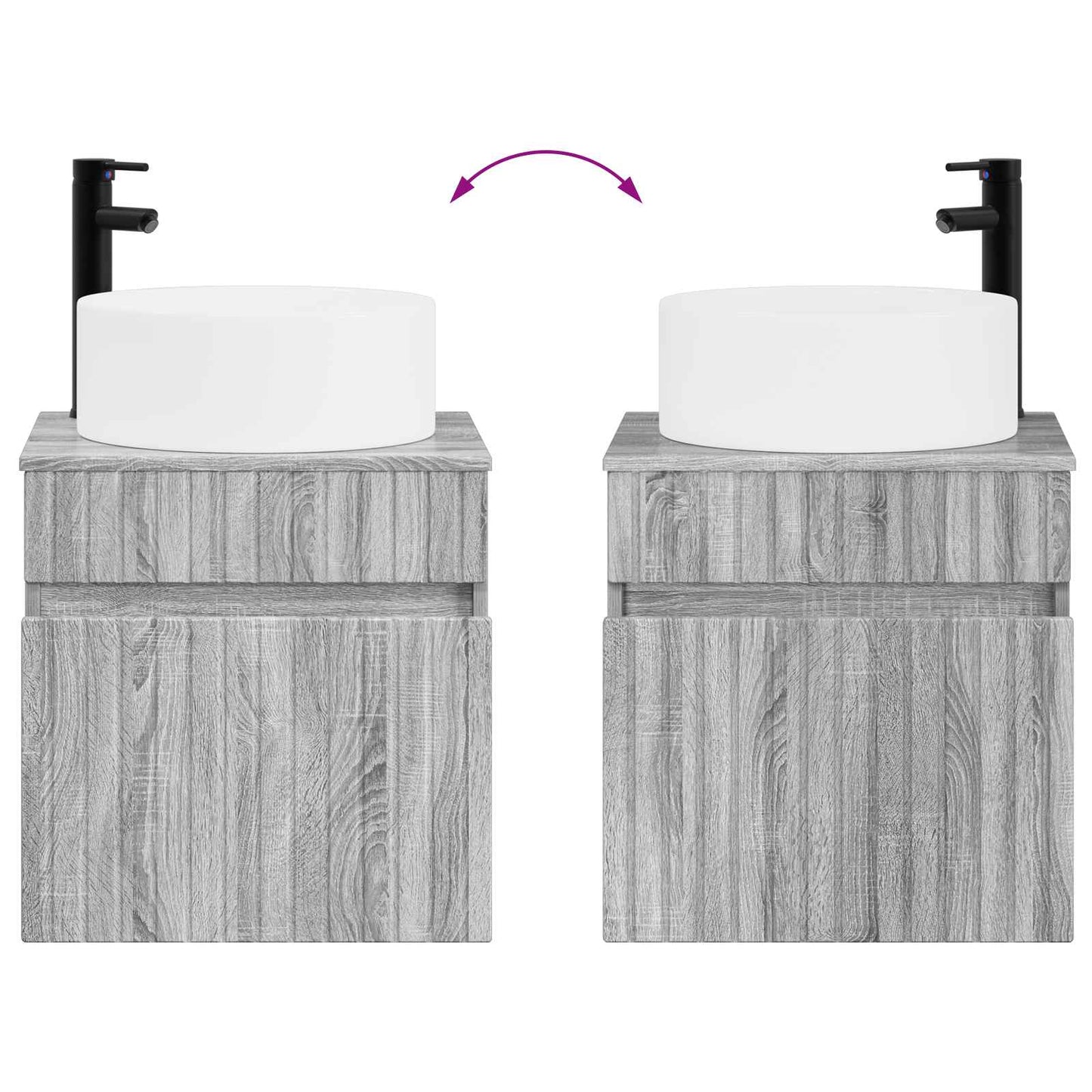Wall-mounted Sink Vanity Grey Sonoma 49 x 44.5 x 65.5 cm