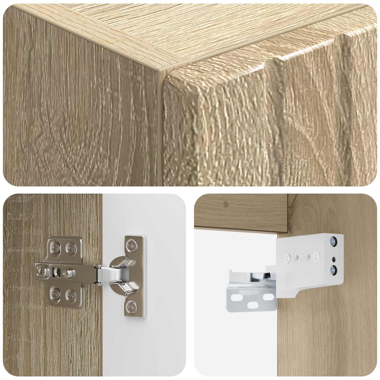 Wall-mounted Bathroom Cabinet Sonoma Oak 33 x 34.5 x 160 cm