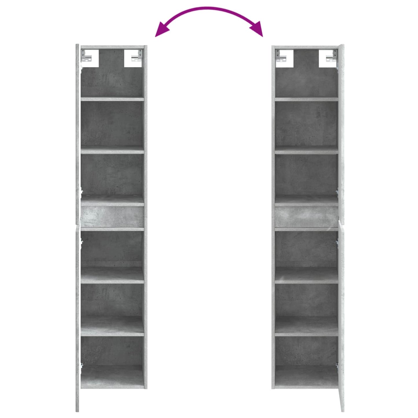 Wall-mounted Bathroom Cabinet Concrete Grey 33 x 34.5 x 160 cm