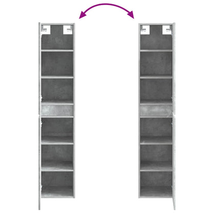 Wall-mounted Bathroom Cabinet Concrete Grey 33 x 34.5 x 160 cm