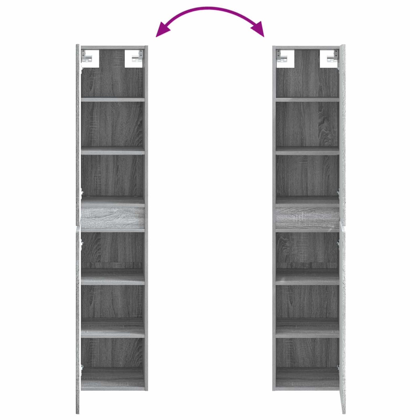 Wall-mounted Bathroom Cabinet Grey Sonoma 33 x 34.5 x 160 cm