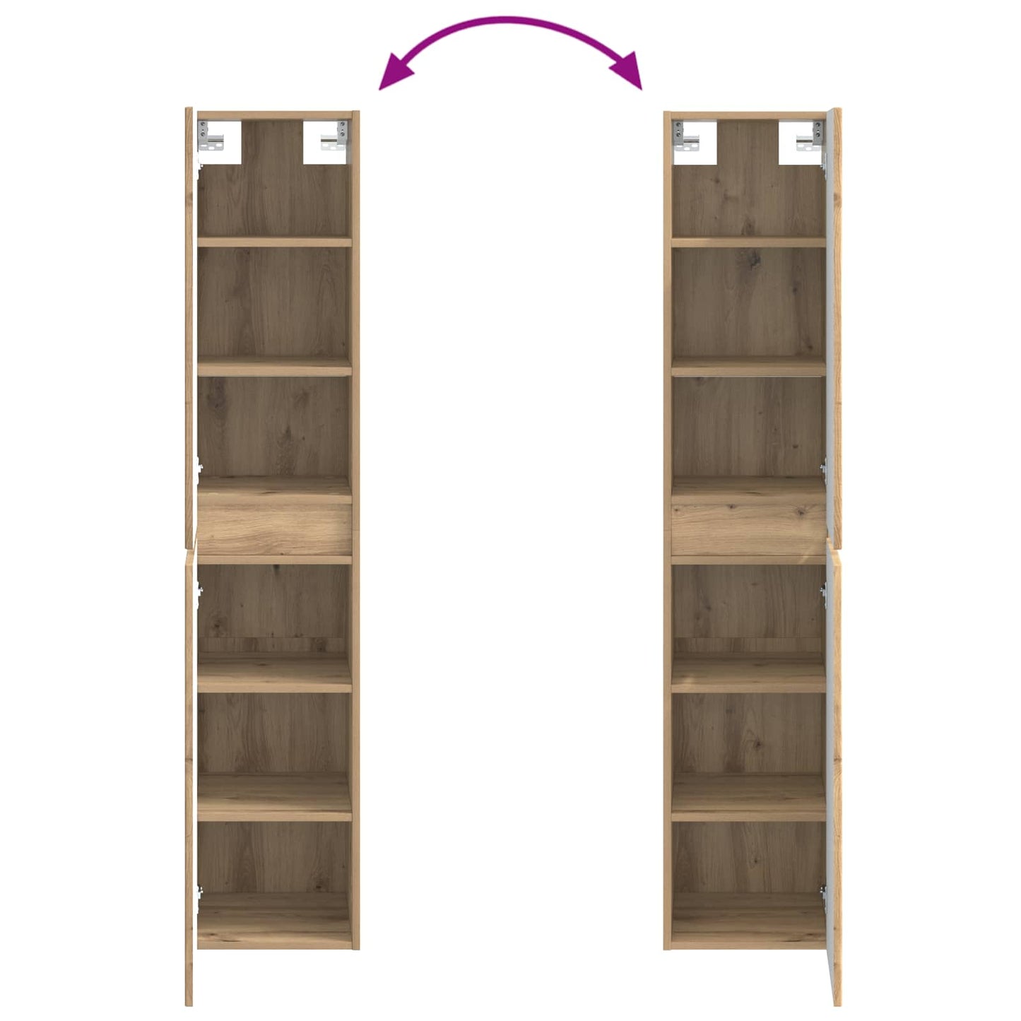 Wall-mounted Bathroom Cabinet Artisan Oak 33 x 34.5 x 160 cm