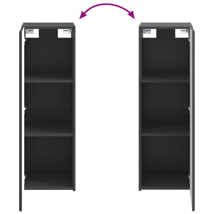 Wall-mounted Bathroom Cabinet Black 33 x 34.5 x 100 cm